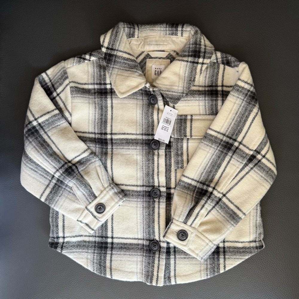 NWT Gap Toddler Plaid Button-Up Jacket (4 years)